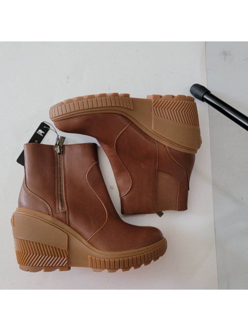 NEW Sorel Ona Ave Zip Wedge Boots Leather Gorpcore Outdoors City Womens 9.5 - Picture 3 of 10